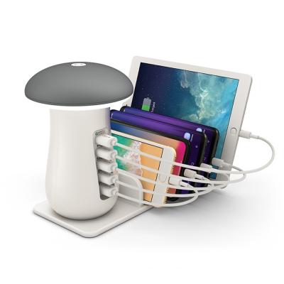 LED lamp multi-port USB charging with bracket QC3.0 mushroom lamp bracket