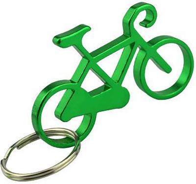 Bicycle keychain with bottle opener