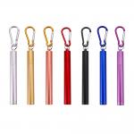 Portable key chain folding straw